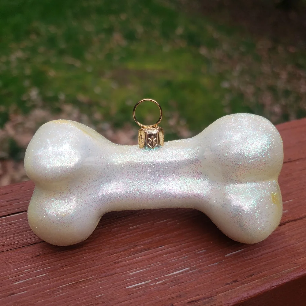 Joy To The World Collectibles Dog Bone Glass Christmas Ornament - 3.5